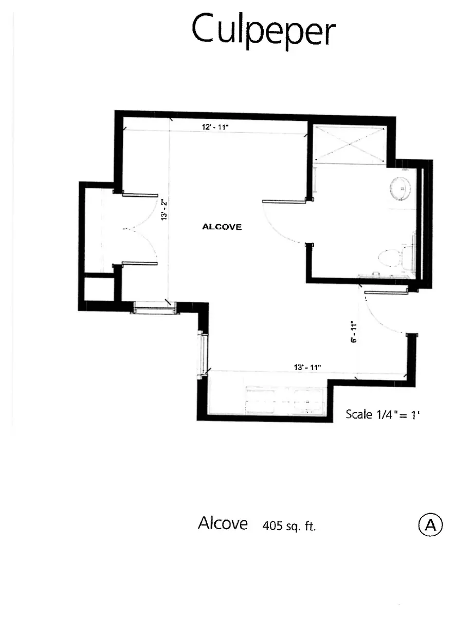 Culpeper floor plan, 405 sq ft